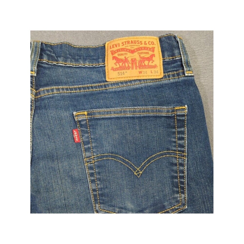 Levi's Jeans Men's 34x34 Fits 33x32 Blue 514 Straight Fit Denim